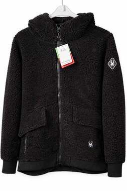 Spyder Hooded Fleece Ski Jacket Thermoweb 2.0 Ladies XL Thick/Black NWT New Cr80